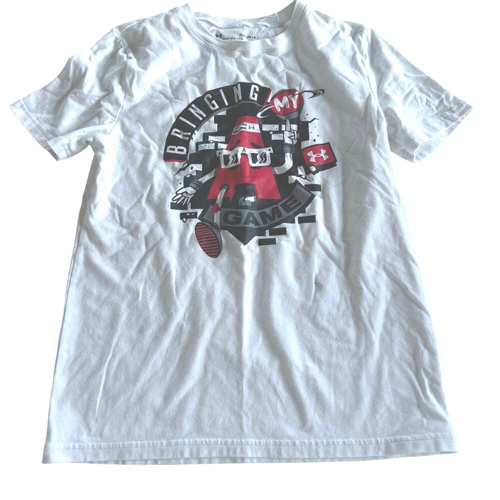 Under Armour White T-Shirt - Boys Large, Minor Flaws